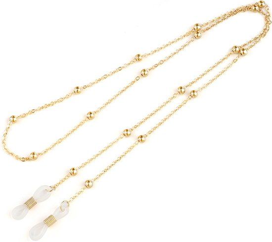 Cilla Jewels Goudkleurige Zonnebrilkoord met Balletjes voor Dames