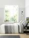 TRANKIELO® Housse de couette 200x200 cm avec 2 taies d'oreiller - Gris et blanc