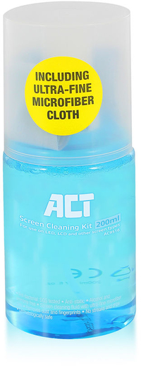 ACT AC9516 Computer Cleaning Kit - 200ml - LCD/LED/Plasma/TFT/Screens/Plastics - Includes Cloth