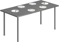 Outsunny Tuintafel - Staal - 165 x 80 x 74 cm - Donkergrijs