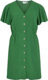 VILA VIGABSEN S/S V-NECK SHORT DRESS/KA Dames Mini Jurk Kelly Green Polyester Maat 34