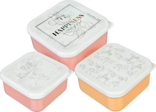Minnie Mouse Undercover Disney 100 Minnie Mouse Lunchbox - Set van 3 Stuks