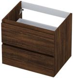 INK Onderkast 2 Laden Greeploos met Houten Keerlijst - 600x450x520 Mm - Koper Eiken