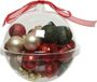 Decoris Kerstballen - 30 stuks - Kunststof - Rood, Groen, Champagne - 3 cm