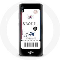 Maniacase Hardcase hoesje voor Samsung Galaxy A10 vliegticket Seoul Zuid-Korea