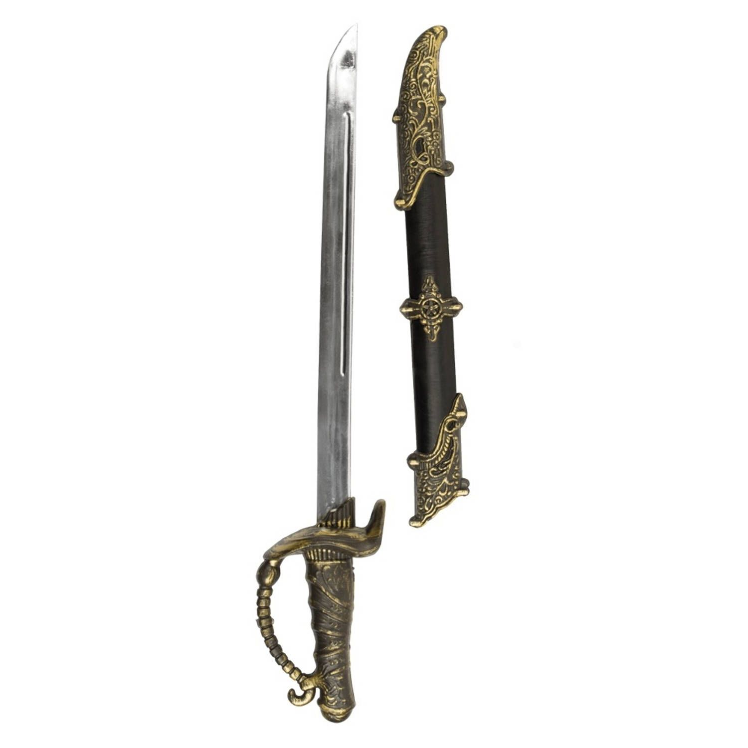 Boland Piratenzwaard met Schede Goud/Zwart 52 cm