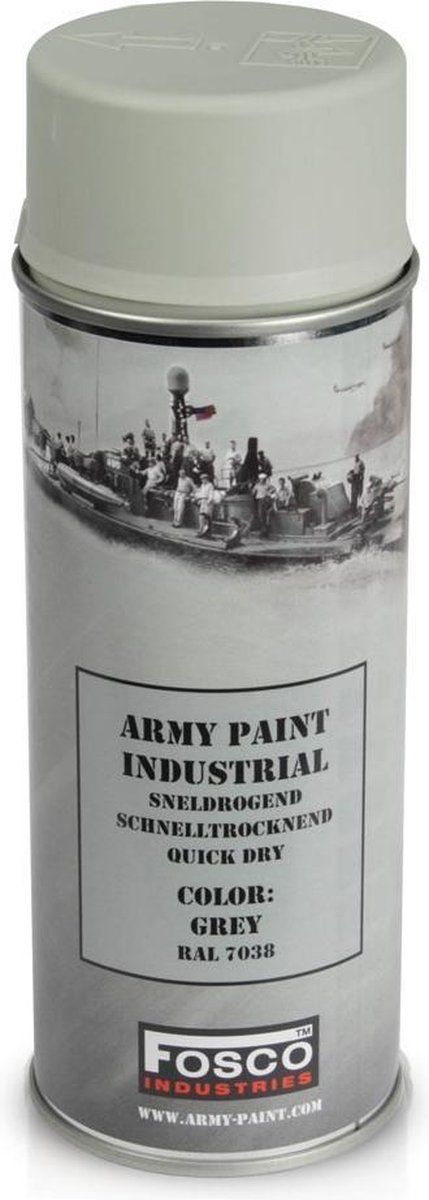 Fosco spuitbus legerverf 400ml Flat grey (mat) - 8719298142621