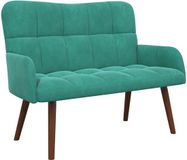 vidaXL 2-Zits Sofa Turquoise Fluweel 115 x 61 x 87 cm