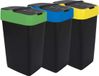 Poubelle Plastique Couvercle à charnière 3-18 Litres Noir