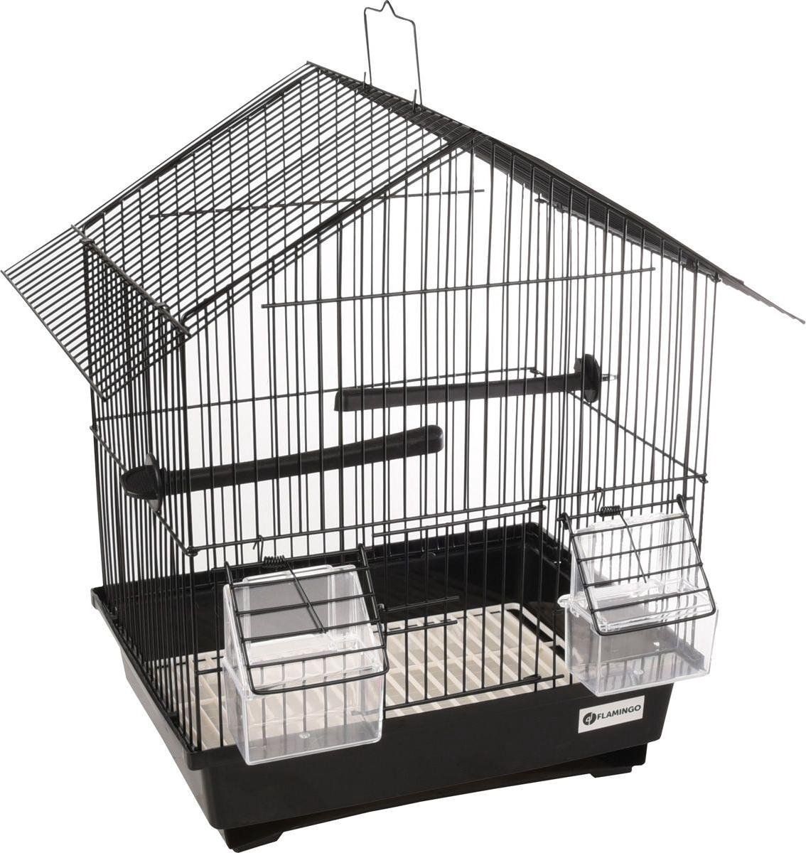 FLAMINGO Vogelkooi Lombok Zwart - Zwart - 36.5 x 25.5 x 38 cm