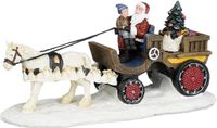 Luville Classics Père Noël sur son traîneau - Polyresin - 17 x 7 x 8 cm