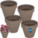 KOTARBAU® Terracotta Bloempot Ø 11 cm - Terracotta Plantenpot met Afvoergat 4 unidades Bloempot - Ongeglazuurde Keramiek - 10 cm hoog - Mokka