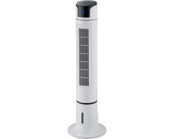 BES LED Ventilator - Trion Briskon - Torenventilator - Afstandsbediening - Timer - Staand - Rond - Mat Wit - Kunststof