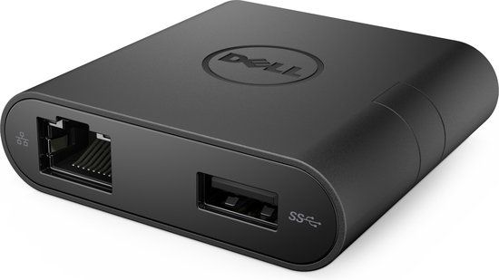 Dell DA200 USB-C Adapter - HDMI/VGA/Ethernet/USB 3.0 - Zwart