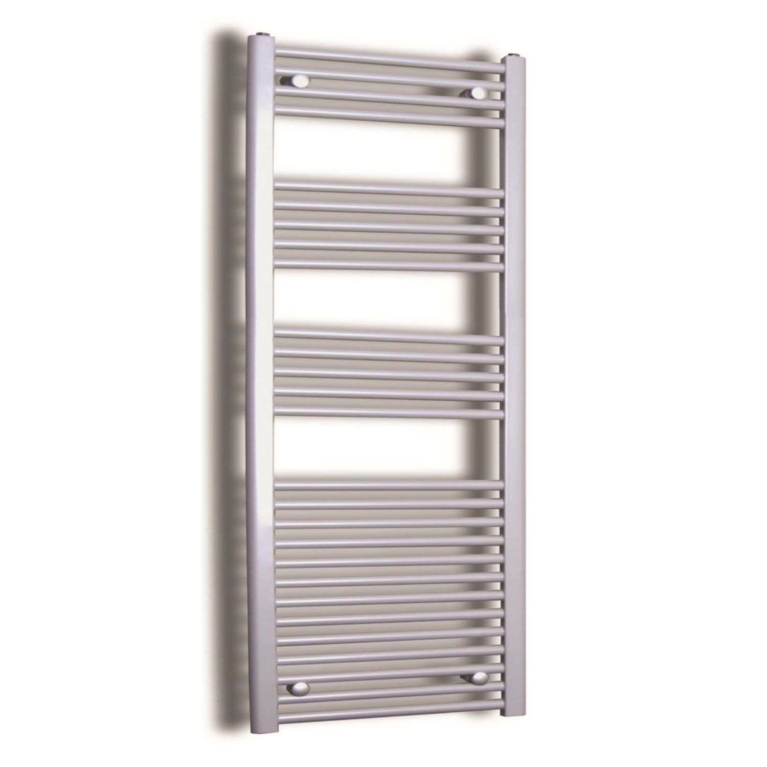 Sanicare Elektrische design radiator plug & play 172x60 cm inox look 1127 watt met zwarte thermostaat links