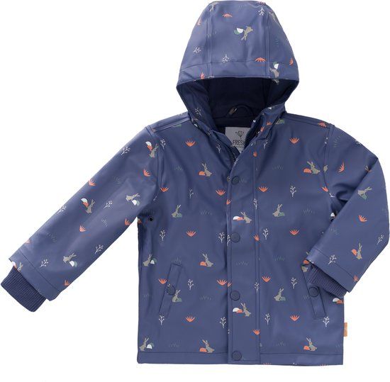 Fresk Regenjas Rabbit mood indigo 3 jaar - Unisex - Blauw