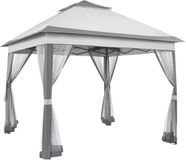 Happiq Tuinhuisje Opulence - Gris clair - 3,3 x 3,3 m