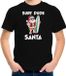 Bellatio Decorations Surf dude Santa fun Kerstshirt / Kerst t-shirt zwart voor kinderen - Kerstkleding / Christmas outfit 104/110