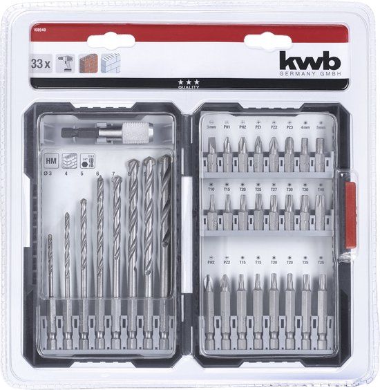 kwb 108940 Boor en bit assortiment 33-delig
