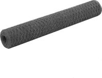 vidaXL Kippengaas 25x1 m staal met PVC coating grijs