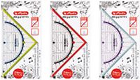 Geometrische Herlitz My.Pen Hoek 16 cm met handvat – driehoeken (45° driehoek, kunststof, meerkleurig, transparant, 16 cm, 1 stuk, 95 mm)