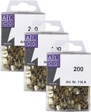 Alco Prikbord punaises met platte kop - set 600 stuks - goud - metaal