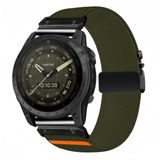 By Qubix Qubix - Geschikt voor Garmin bandje - 22mm Quickfit - Nylon bandje met parachute sluiting - Donkergroen - Geschikt voor Garmin Fenix 8 / 8 Pro - 47mm