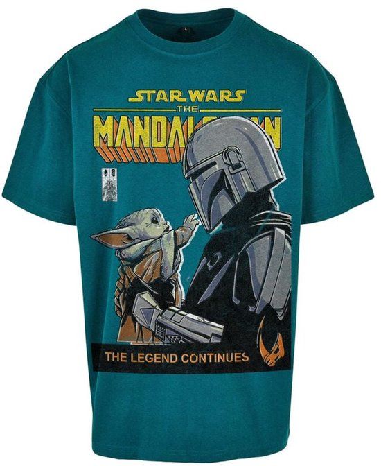 Star Wars The Mandalorian - Mando And Grogu Heren Oversized T-shirt - groen - M