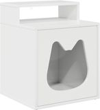 vidaXL Kattenhuis Glanzend Wit 42,5 x 40 x 53,5 cm Bewerkt Hout