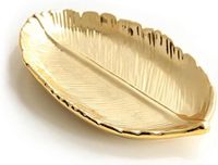 Merkloos LEPENDOR Sieraden platte houder - keramische ringhouder voor sieraden -Sieradenhouder schotel - klein bladgoud