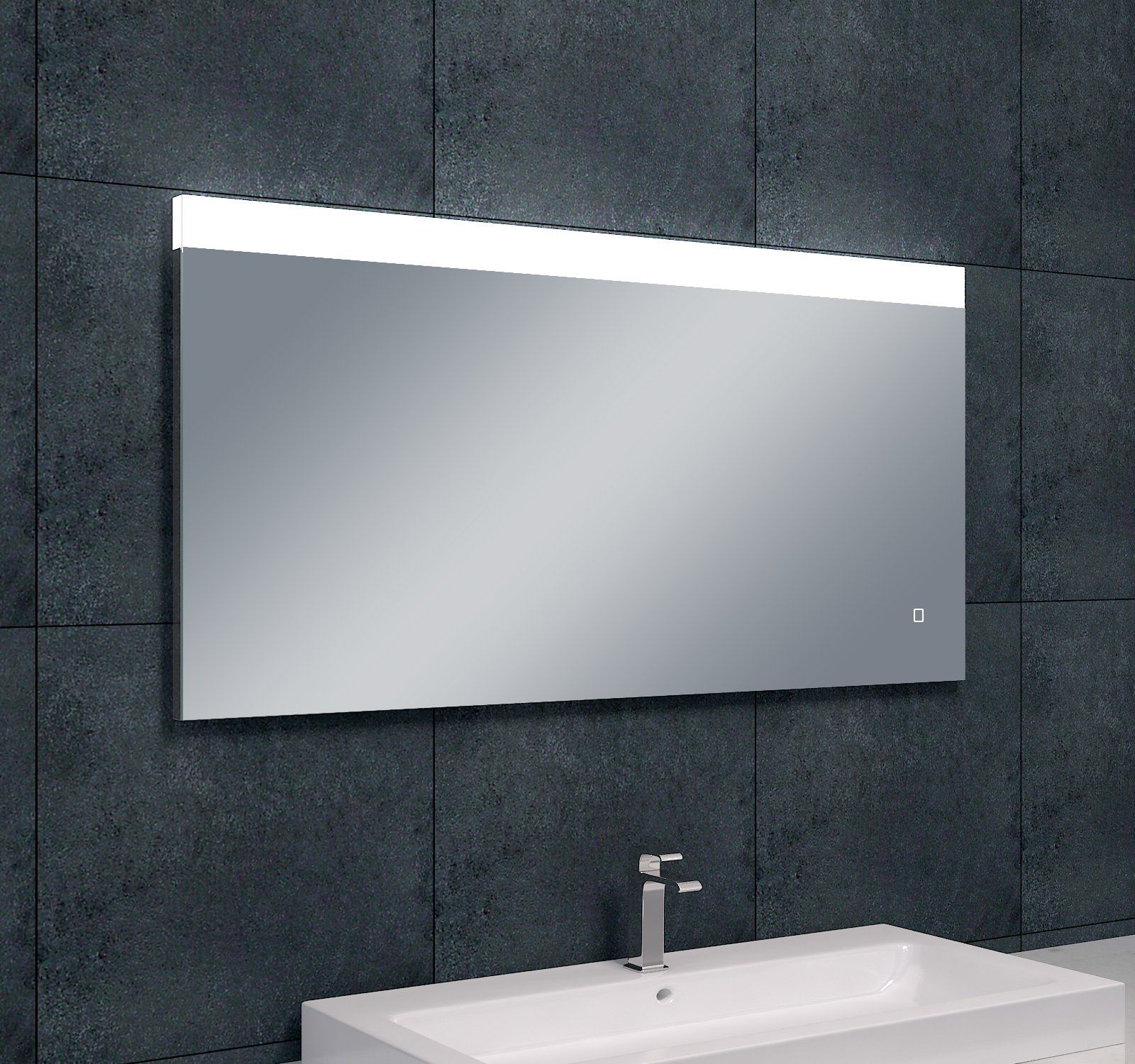 Wiesbaden Single Dimbare LED Spiegel 120x60 cm - Aluminium