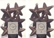 Decoris kersthanger sterren - 12x st - walnoot bruin - 7 cm - kunststof
