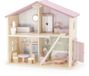 PolarB Maison de poupées en bois – Inclus 16 meubles et accessoires – Maison de jeu pour poupées jusqu'à 10 cm (3+ ans)