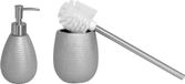 Berilo porte-brosse WC et distributeur de savon 280ml polystone argent