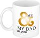 Bellatio Decorations vaderdag mok - me & my dad are special - 300 ml - Goudkleurig