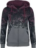 Rock Rebel by EMP Bordeaux-grijs sweater met roze all-over print en dip dye kleurverloop - Dames - 5XL