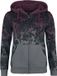 Rock Rebel by EMP Bordeaux-grijs sweater met roze all-over print en dip dye kleurverloop - Dames - 5XL