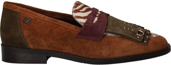 Lazamani Lola Dames Loafers Suede Cognac - Maat 40