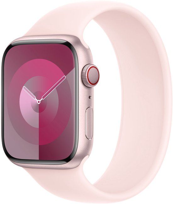 Apple Siliconen solobandje voor de Apple Watch | 44/45/46/49 mm - Maat 1 - Lichtroze