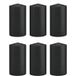 Trend Candles Cilinderkaars/stompkaars - 6x - zwart - 8 x 15 cm - 69 branduren - horeca kaarsen