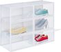 Merkloos Relaxdays schoenenbox, set van 6, stapelbaar, opbergbox voor sneakers & andere schoenen, tot schoenmaat 48, transparant