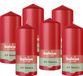 Bolsius - Gladde Stompkaarsen - 6 Stuks - Rood - 13 cm - 43 Branduren