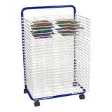 School Outfitters SPG-LED1027W-SO Sprogs Art Drying Rack, 23 3/4" W x 17 1/2" D x 38" H, Blauw/Wit