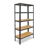 Shelfplaza HOME metalen stellingkast - 180x80x23 cm - antraciet - 5 planken