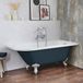 Hudson Reed Baignoire îlot demi-ronde Classique 168,5cm x 75cm - Regal Blue (Bleu), avec pieds de baignoire blancs | Oxford