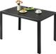 Table de jardin en aluminium - Rectangulaire, 110x70x73 cm - Plateau à lamelles, 9,5x7 cm - Adapté pour 6 personnes - Noir