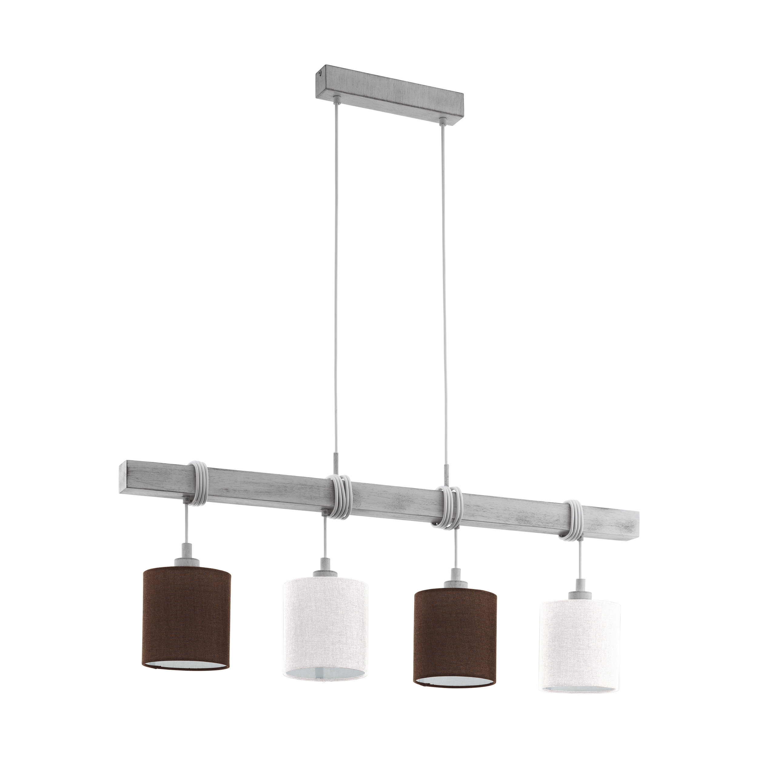 EGLO 49927 Hanglamp - Wit/Bruin - E27 - 110cm