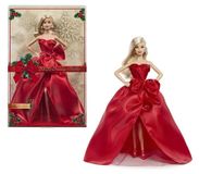 Barbie Joyeuses Fêtes, blond, model JJX65, speciale editie, elegante feestoutfit, collectie