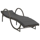 VidaXL Lits de jardin 2 pcs avec table poly rotin gris