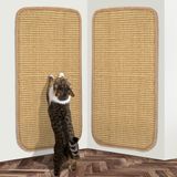 Krabmat Heatail Kattenkrabmat, set van 2 krabmatten van natuurlijk sisal - 50 x 25 cm